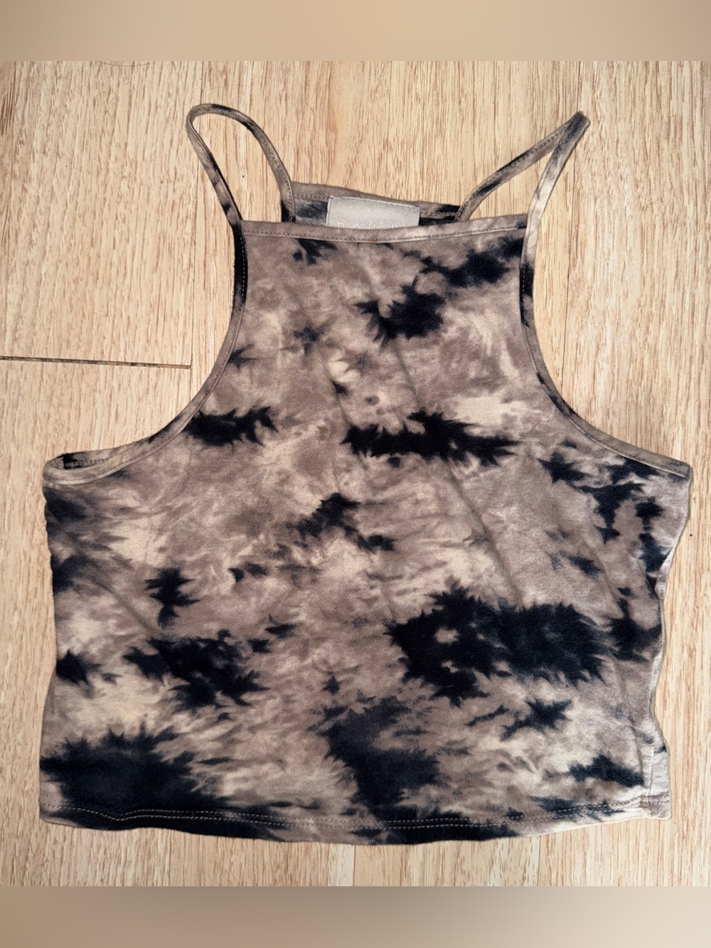 Tie-Dye Cropped High-Neck Tank Top